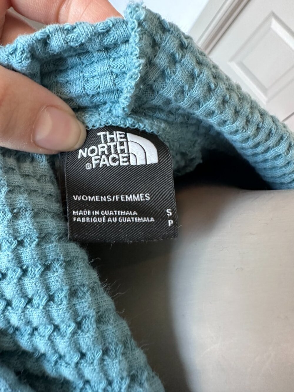 The North Face Chabot Hoodie Women’s Small Algae Blue Thermal Knit - Picture 5 of 6